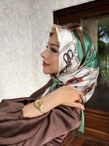 1 pièce Foulard en soie imprimé pour femmes