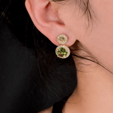 Boucles d'oreilles rondes avec incrustation de verre élégantes