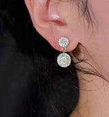 Boucles d'oreilles rondes avec incrustation de verre élégantes