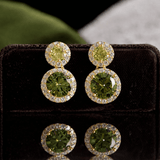 Boucles d'oreilles rondes avec incrustation de verre élégantes