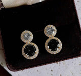 Boucles d'oreilles rondes avec incrustation de verre élégantes