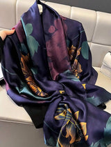 Foulard à imprimé floral, élégante protection solaire