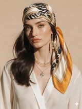 Foulard carré en satin pour femmes