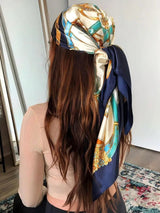 Foulard carré en satin pour femmes
