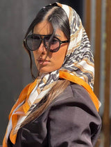 Foulard carré en satin pour femmes