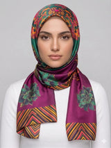 Foulard en faux soie imprimé floral, étole légère