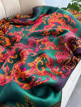 Foulard en faux soie imprimé floral, étole légère