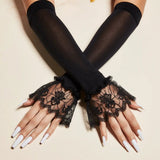 gants élégants longs sans doigts  légère et transparente