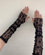 paire de gants longs sans doigts à la mode pour femmes