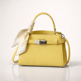 Sac à main de femme décoré d'un foulard en soie haut de gamme et élégant
