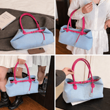 Sac à main en denim patchwork à la mode