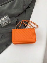 Sac bandoulière mini à la mode en PU gaufré uni, idéal pour les trajets quotidiens